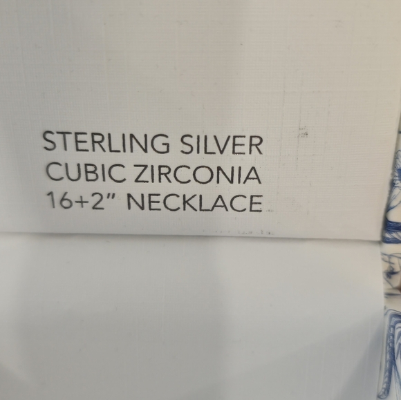 Isabella M 14K Gold Plated Sterling Silver Cubic Zirconia Pendant 16 +2 - Picture 4 of 7